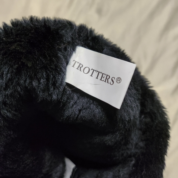 Trotters Women's Black Winter Fur Lined Zip Calf Boots Size 8 - Picture 6 of 8